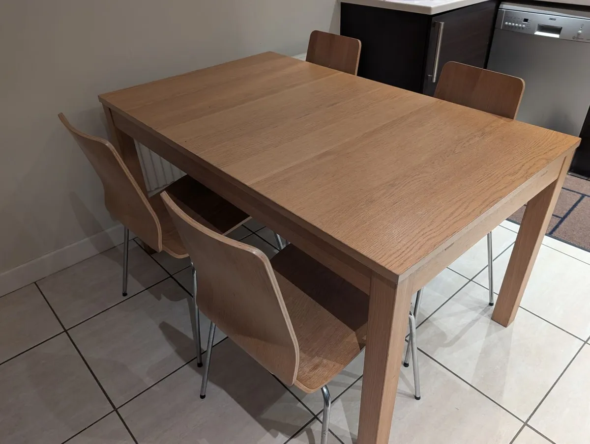 Ikea kitchen table and 4 chairs, - Image 2