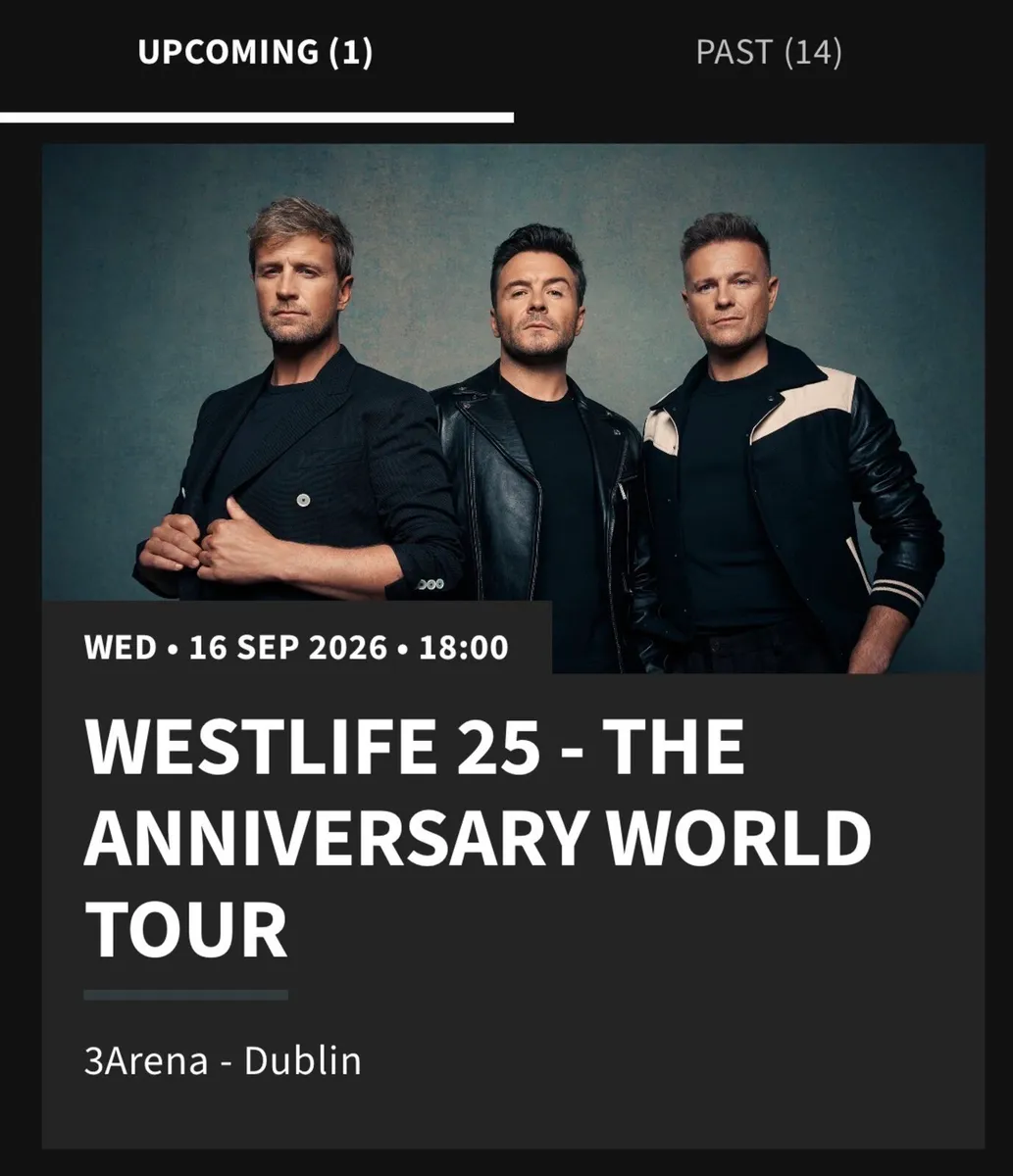 Four Westlife tickets for €100 - Image 2