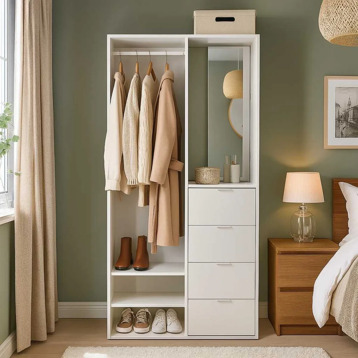 Wardrobe with mirror - Image 1