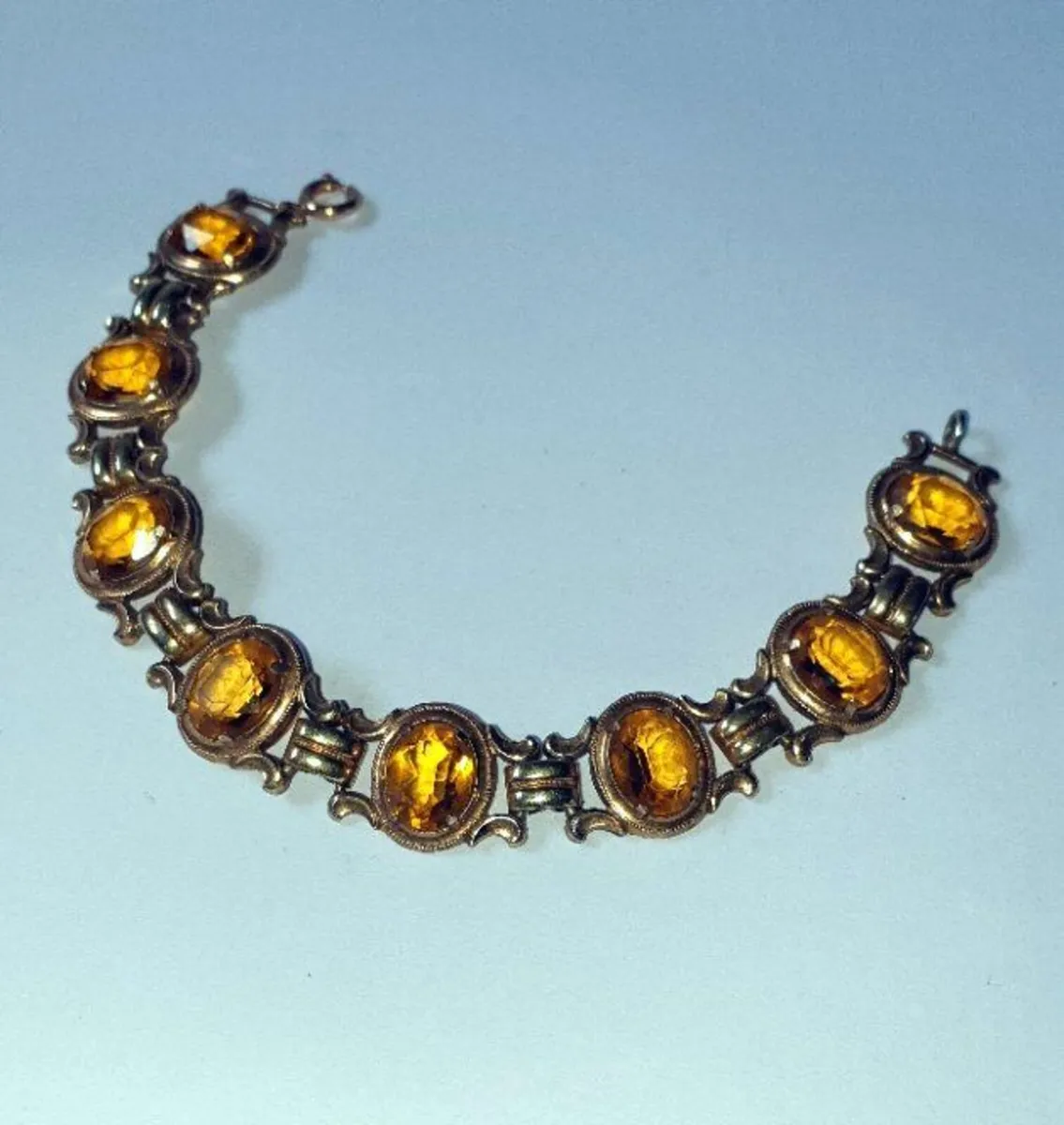 Vintage K&L 14ct Gold & Amber Bracelet - Image 2