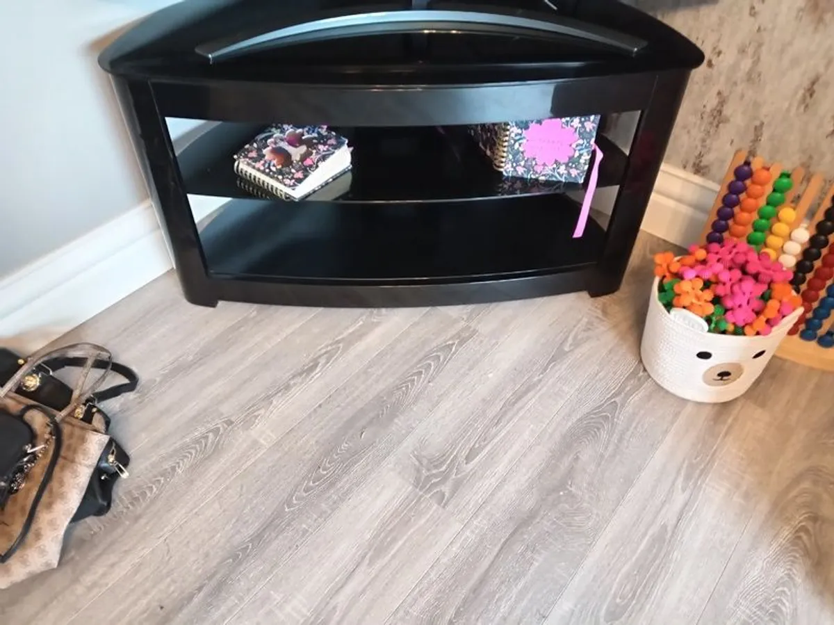 Beautiful Black Glass TV Unit - Image 3