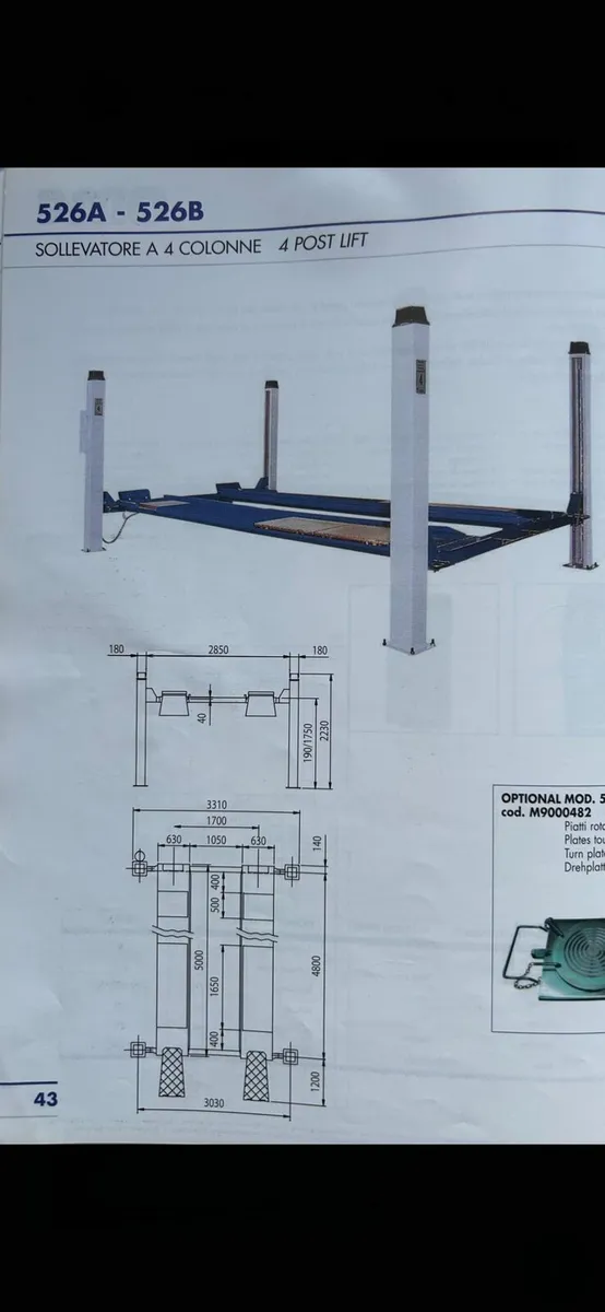 4 post 4 ton lift - Image 1
