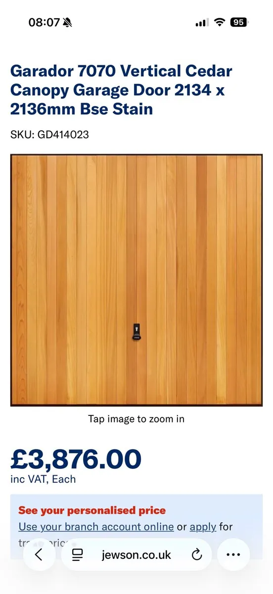 GARAGE DOOR GARADOR CAVENDISH 7ft x 7ft - Image 3