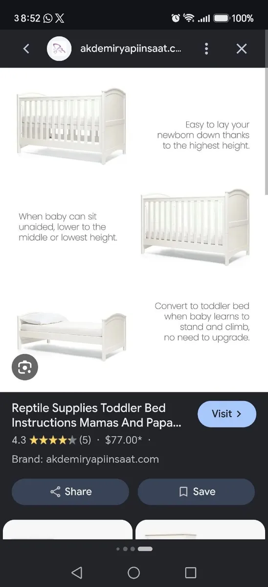 Mia Cotbed Mama's and Papas - Image 1