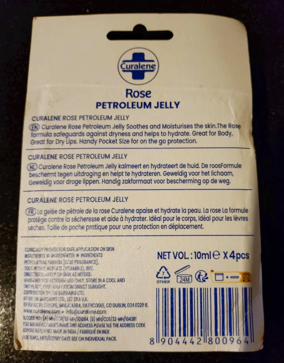 4 X 1OML SMALL TUBS OF ROSE PETROLEUM JELLY (NEW). - Image 2