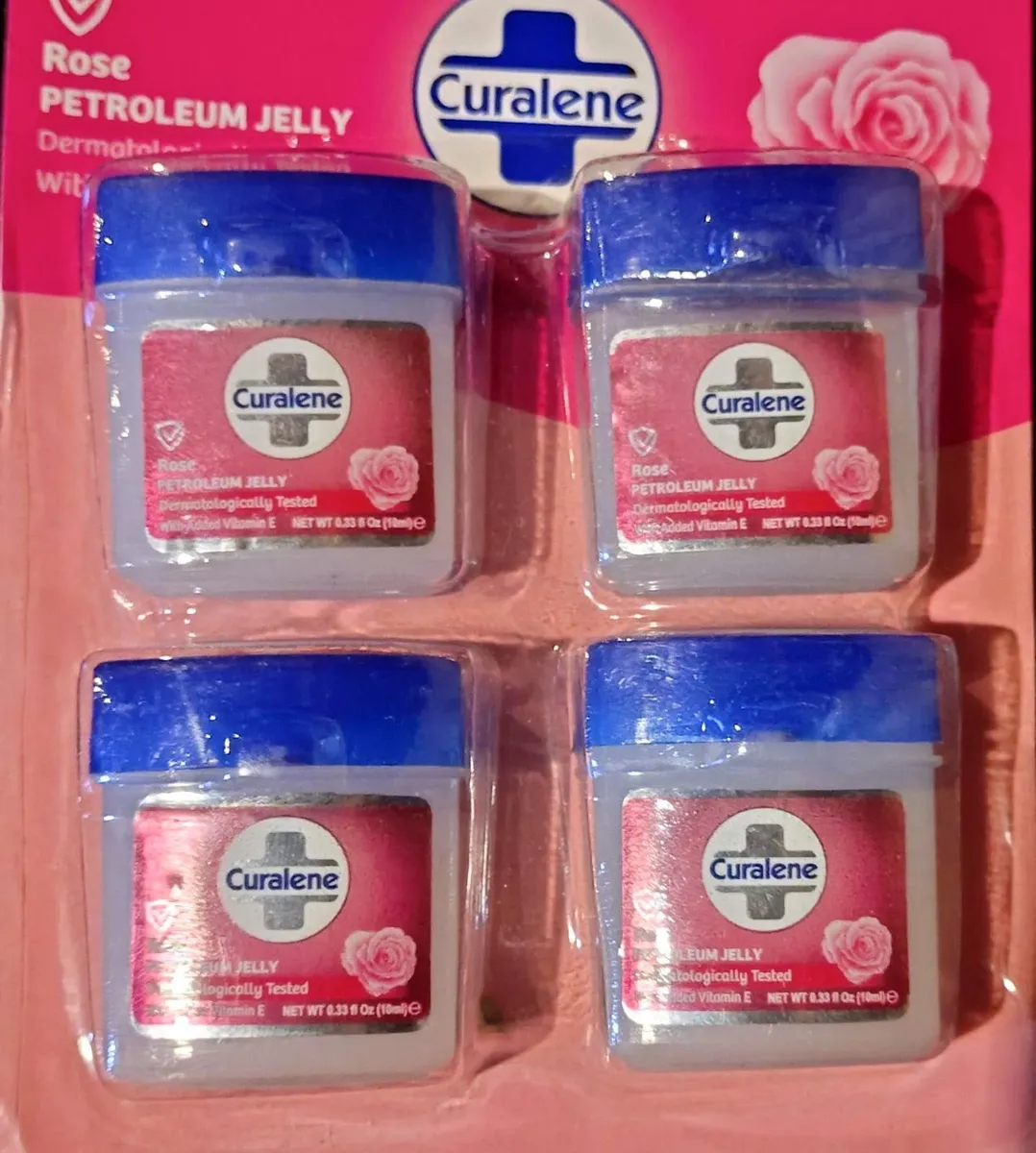 4 X 1OML SMALL TUBS OF ROSE PETROLEUM JELLY (NEW). - Image 3