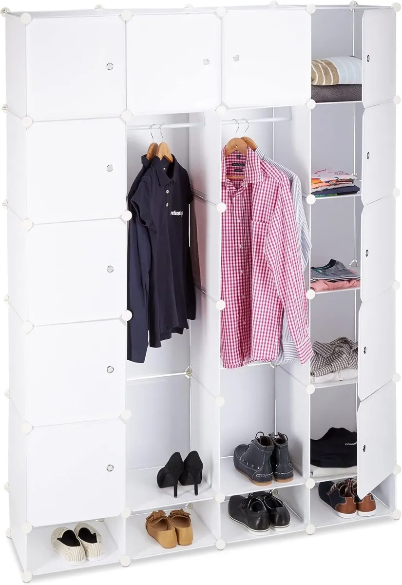 Wardrobe 18 Compartments Plastic Closet Shoe - Image 1