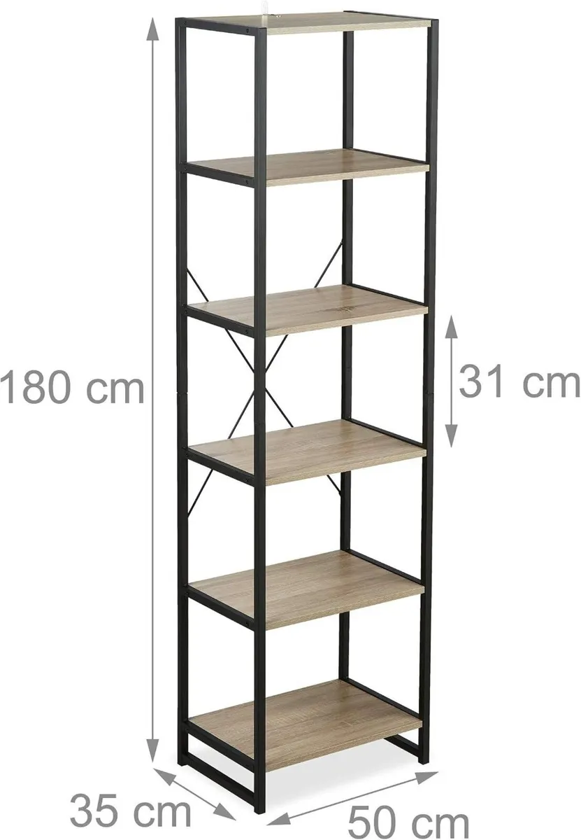 Unit Industrial Storage Design Tall Bookcase - Image 3
