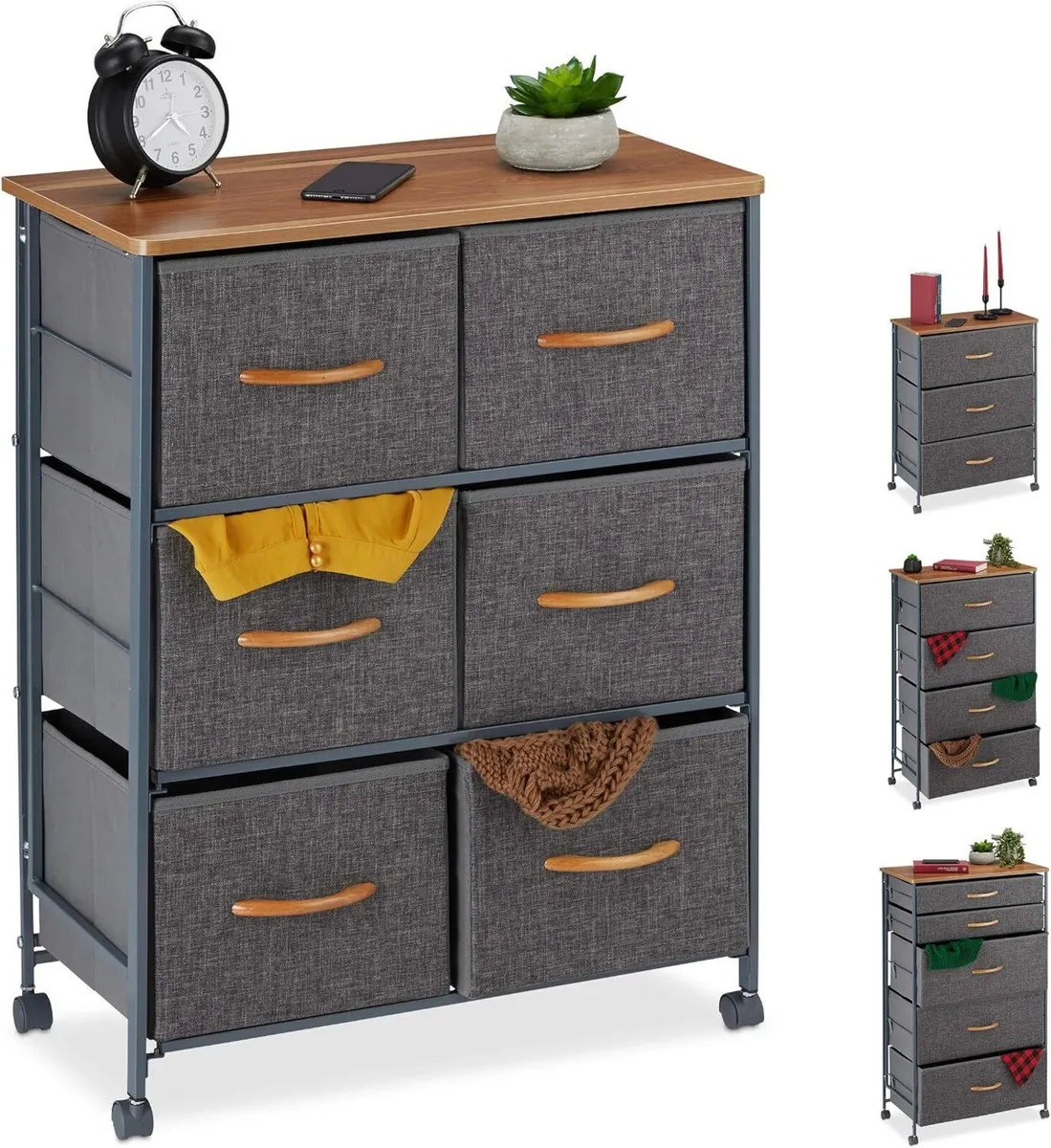 Chest of Drawers on Castors 6 Fabric Decor - Image 1