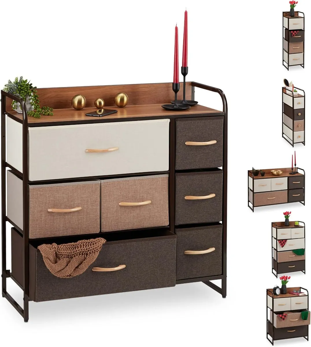 Dresser 7 Drawer Compartments with Shelf 7 Folding - Image 1