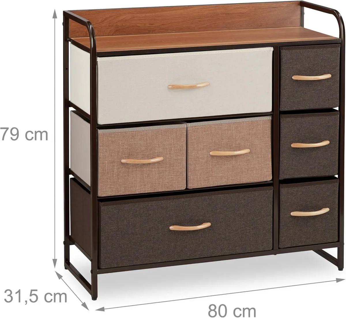 Dresser 7 Drawer Compartments with Shelf 7 Folding - Image 3