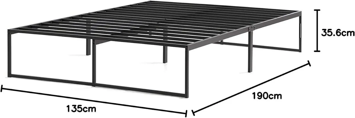 Contemporary Bed Frame Metal with Steel Slats 30 - Image 2