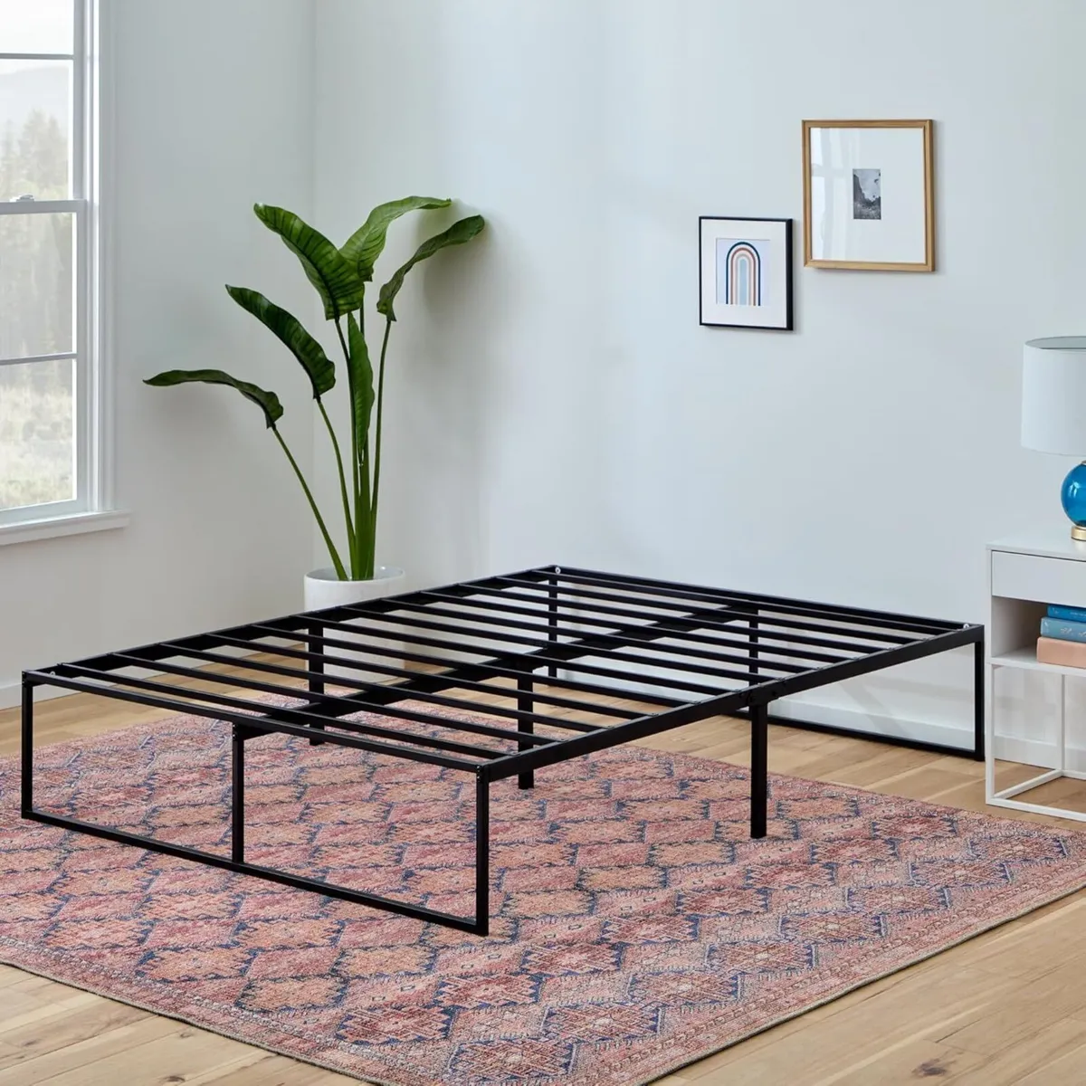 Contemporary Bed Frame Metal with Steel Slats 30 - Image 3