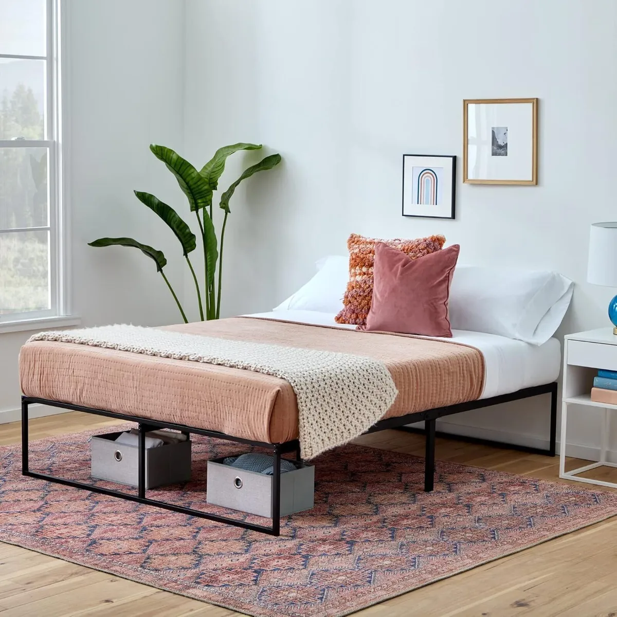 Contemporary Bed Frame Metal with Steel Slats 30 - Image 1