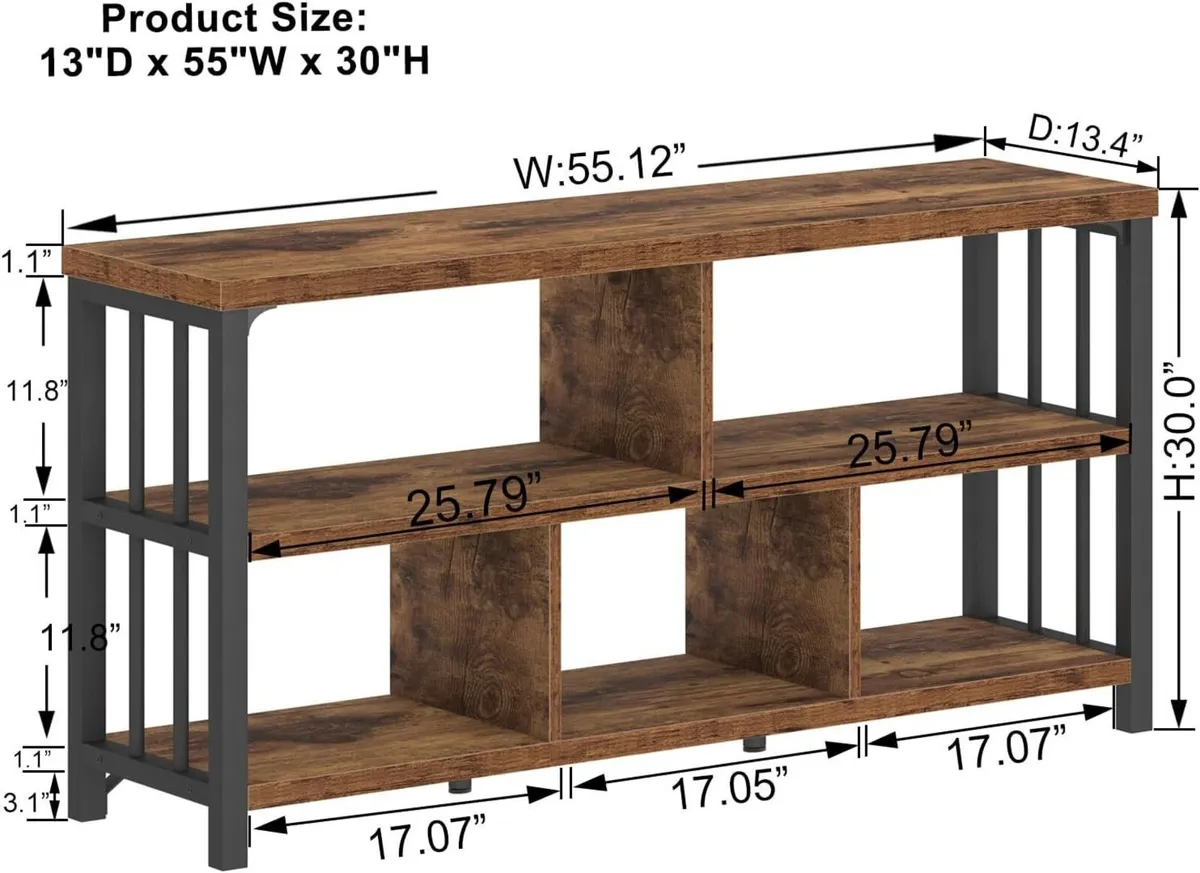 5 Cube Storage Organiser Bookshelf Low Bookcase - Image 2