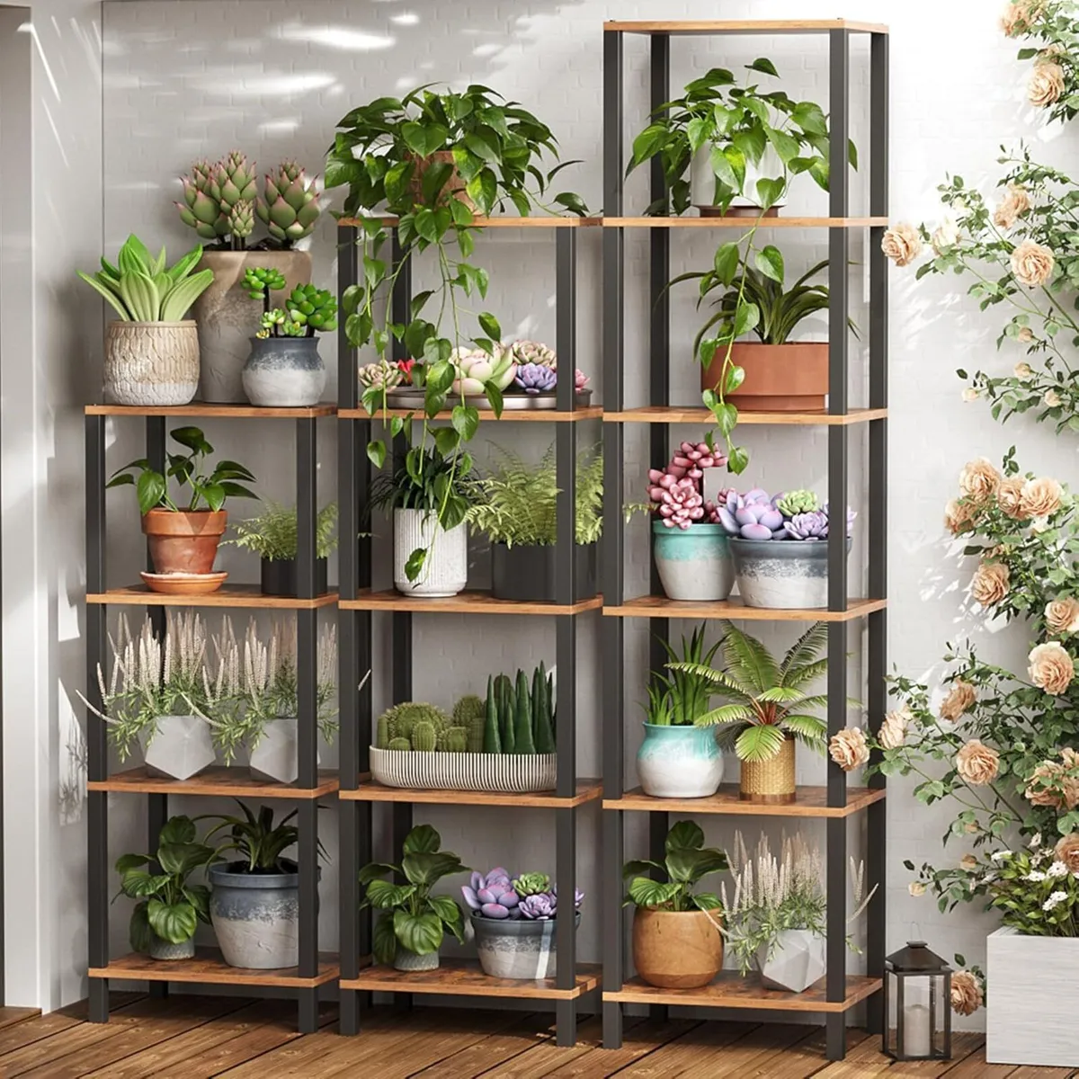 Bookshelf 6-Tier Tall Narrow Book Shelf for Small - Image 4