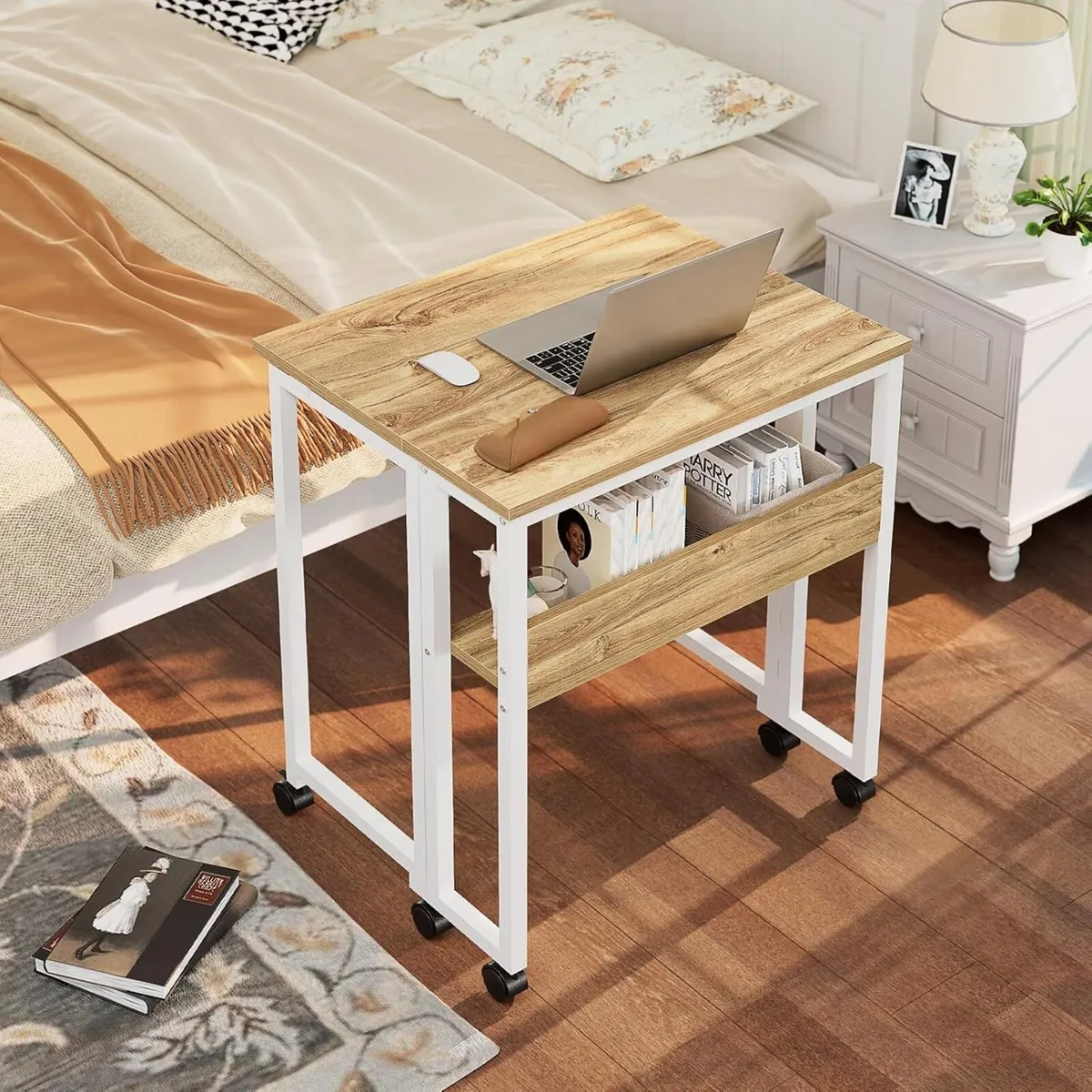 Folding Desk with Storage Shelf - Image 2