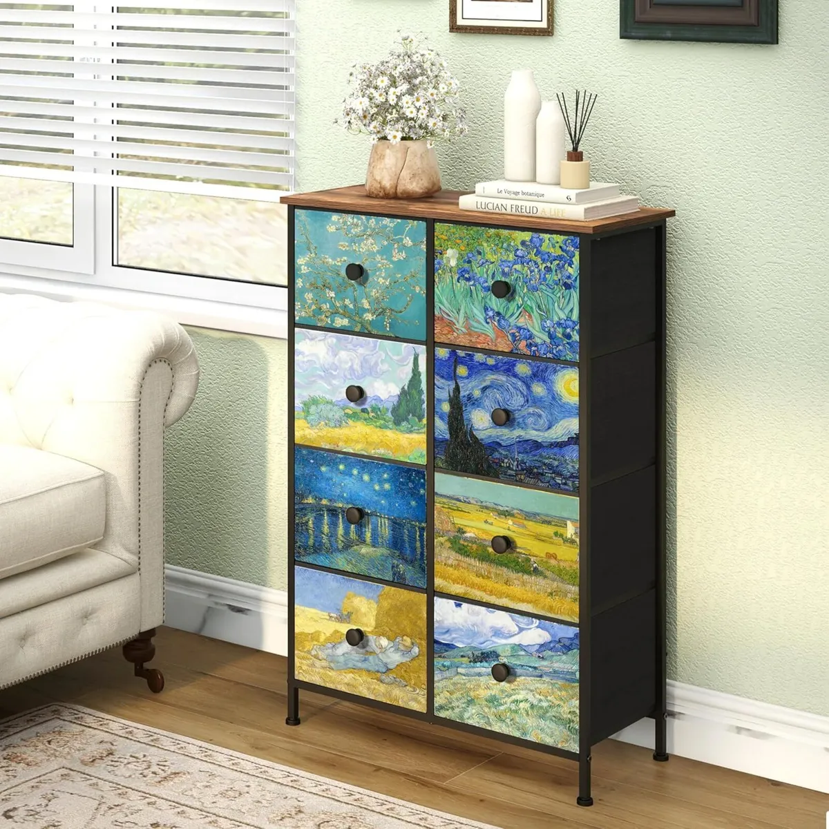 Double Column 8-Drawer Fabric Storage Cabinet - Image 2