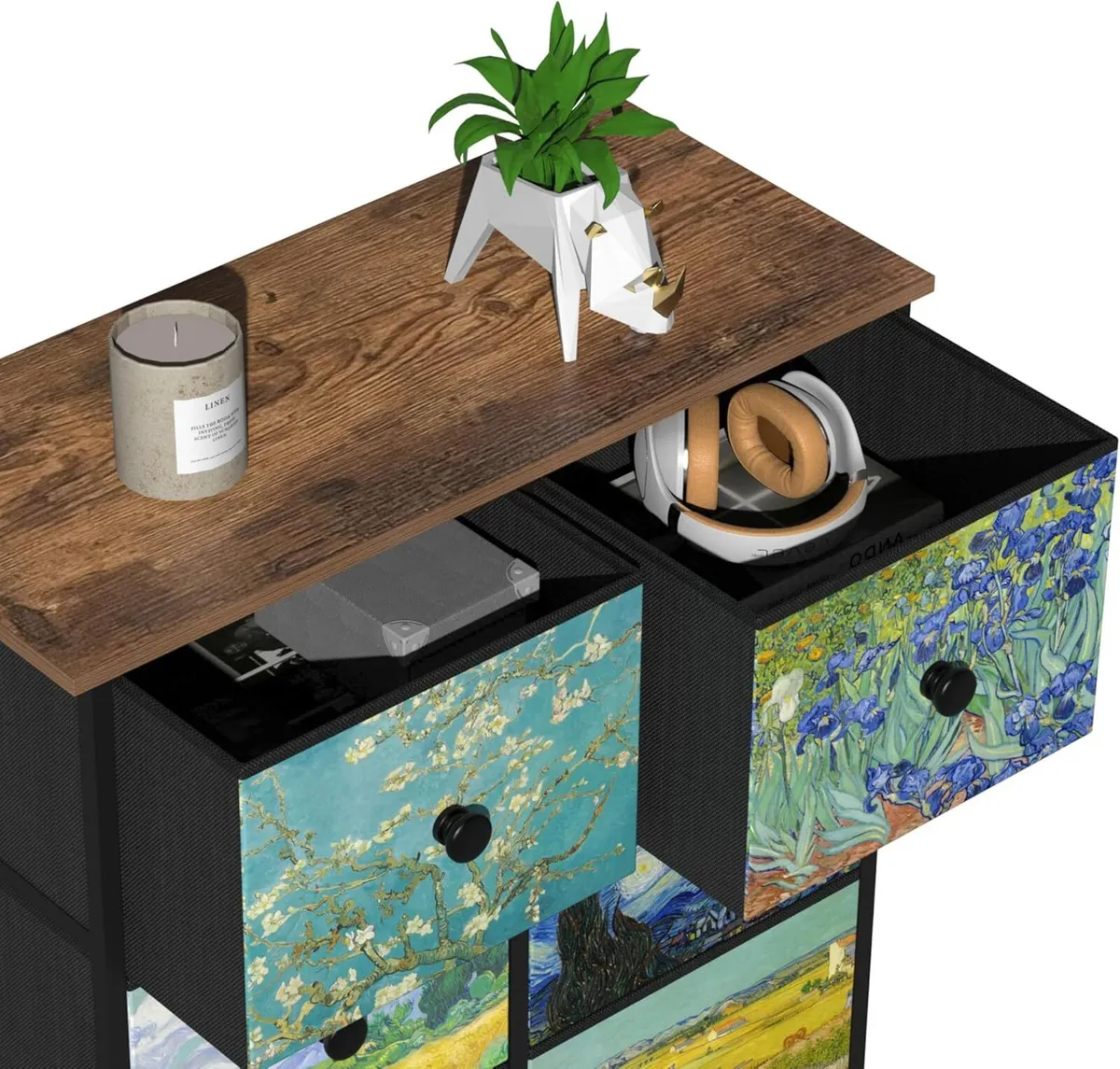 Double Column 8-Drawer Fabric Storage Cabinet - Image 4
