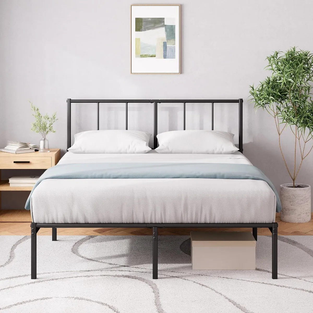 Bed Frame 14.2'' Height Metal Base with Steel - Image 1