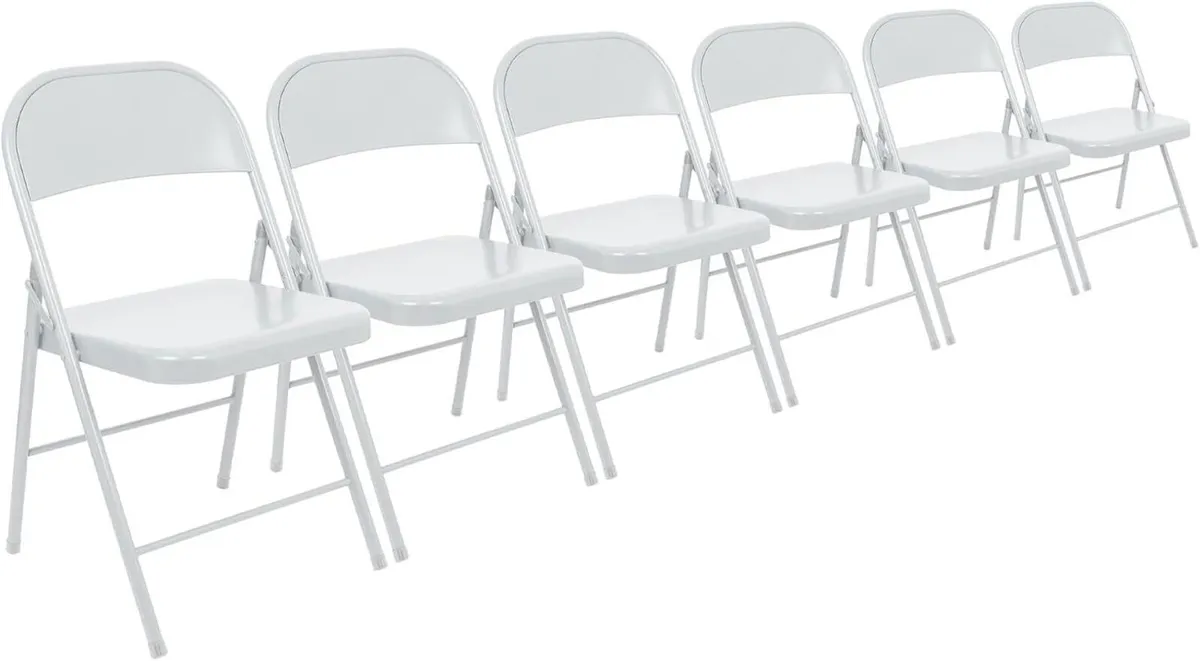 Metal Folding Chairs with Rubber Bumper Feet Pack - Image 1