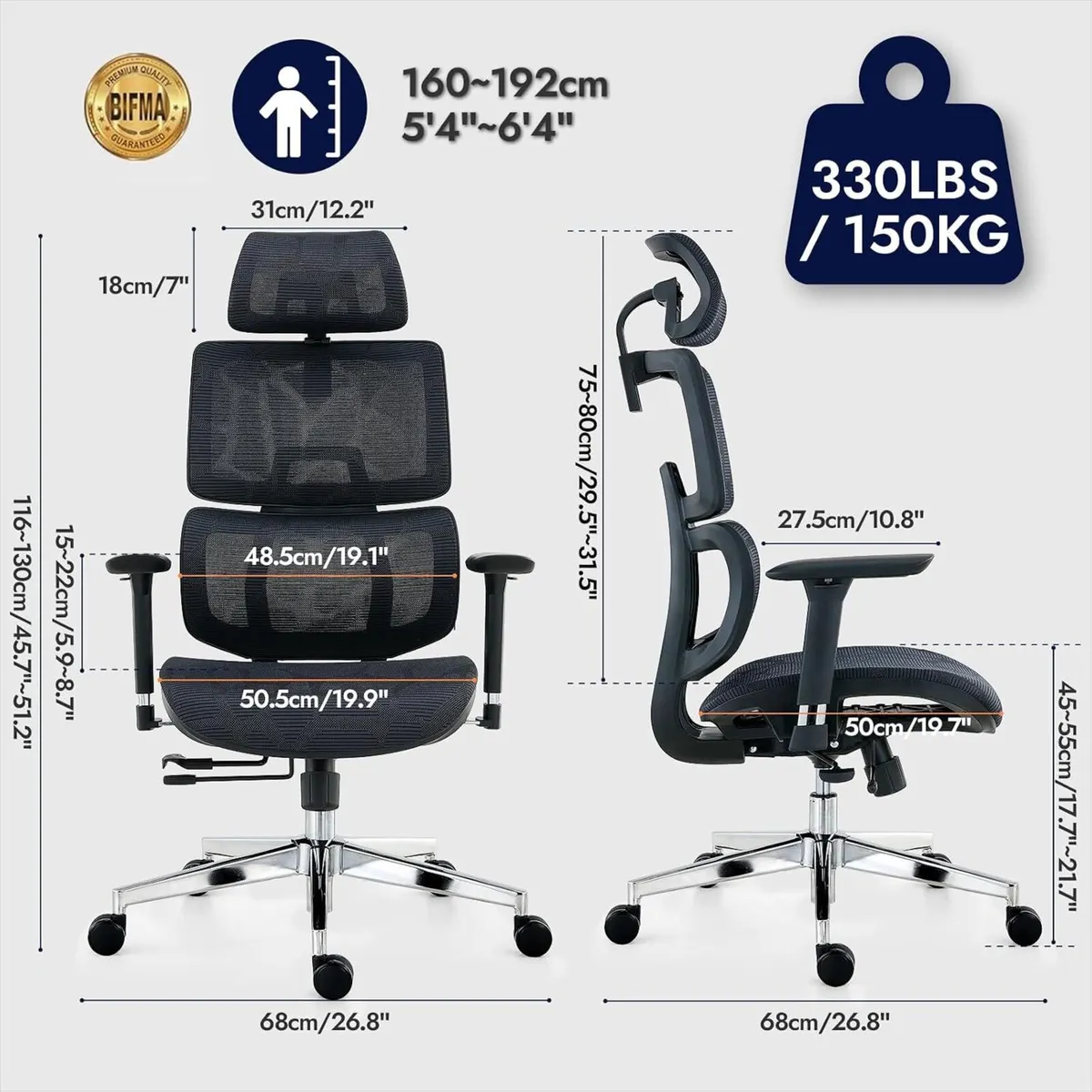 Ergonomic Mesh Office Chair with Adjustable Seat - Image 2