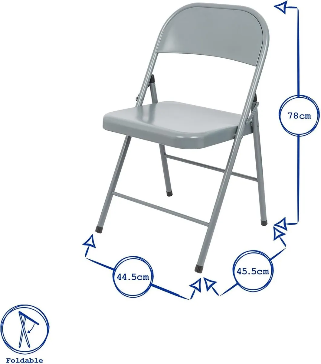 Metal Folding Chairs with Rubber Bumper Feet Pack - Image 3
