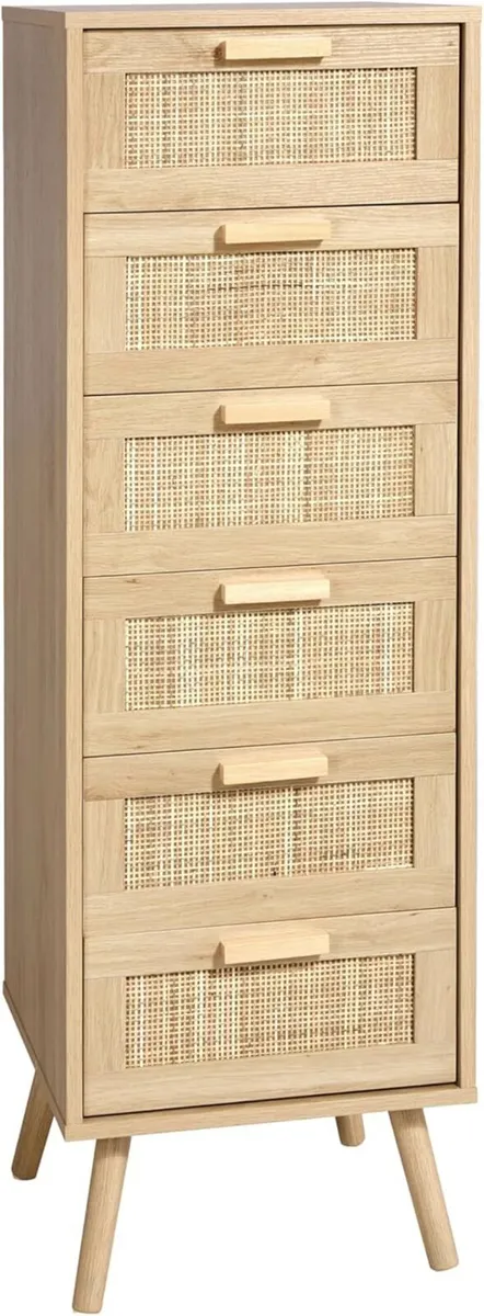 Rattan Chest of Drawers Bedroom Tall Chester - Image 1