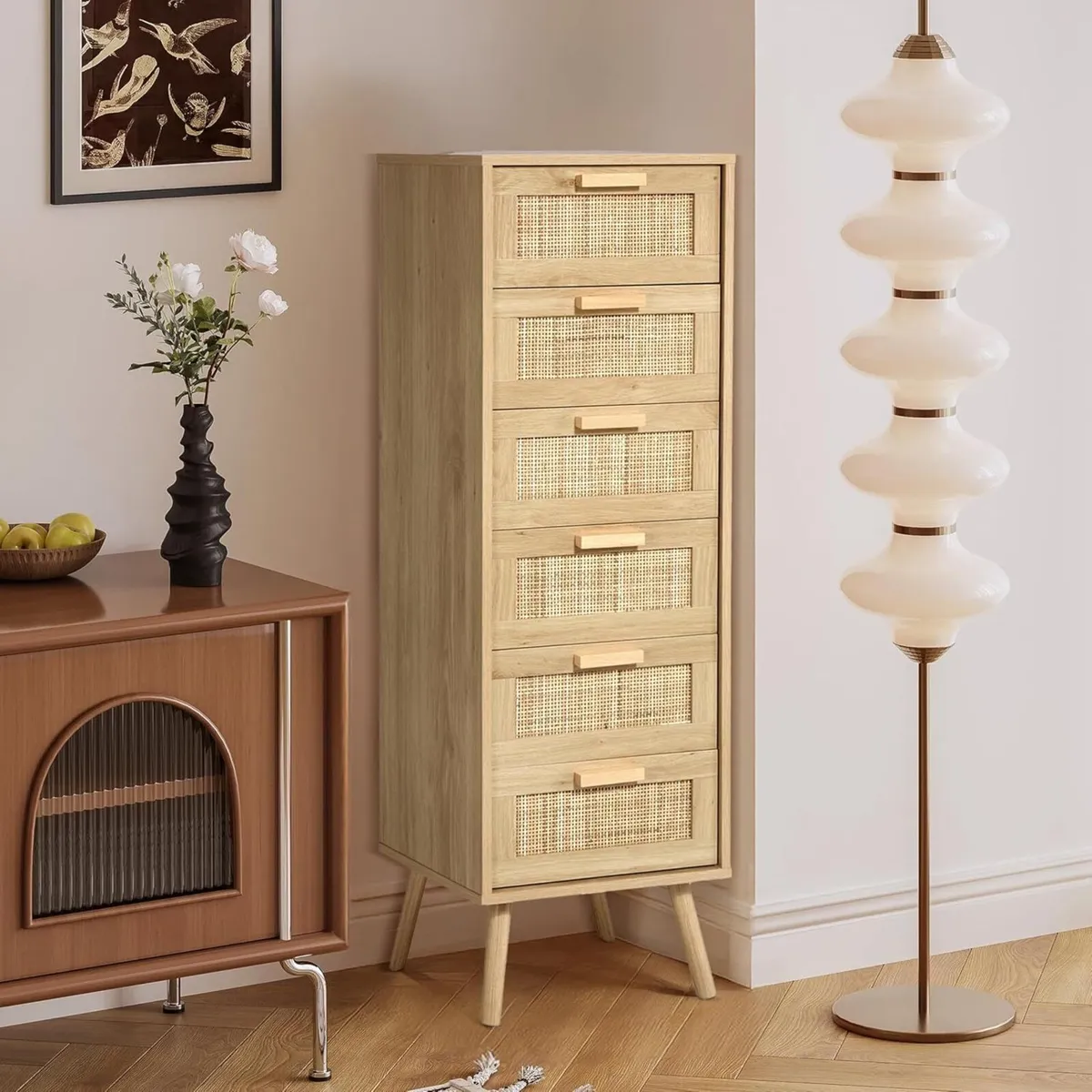 Rattan Chest of Drawers Bedroom Tall Chester - Image 2