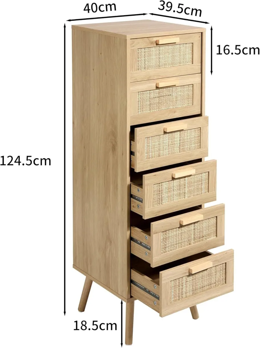 Rattan Chest of Drawers Bedroom Tall Chester - Image 3