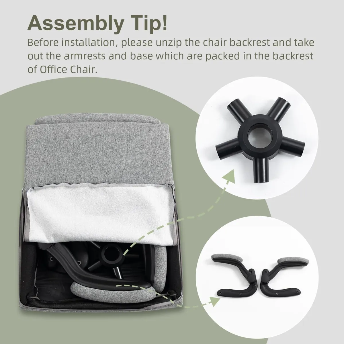 Fabric Office Chair Ergonomic Desk Chairs for Home - Image 3