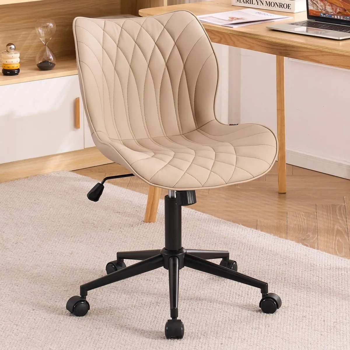 Desk Chair Adjustable Home Office with Wheels - Image 1