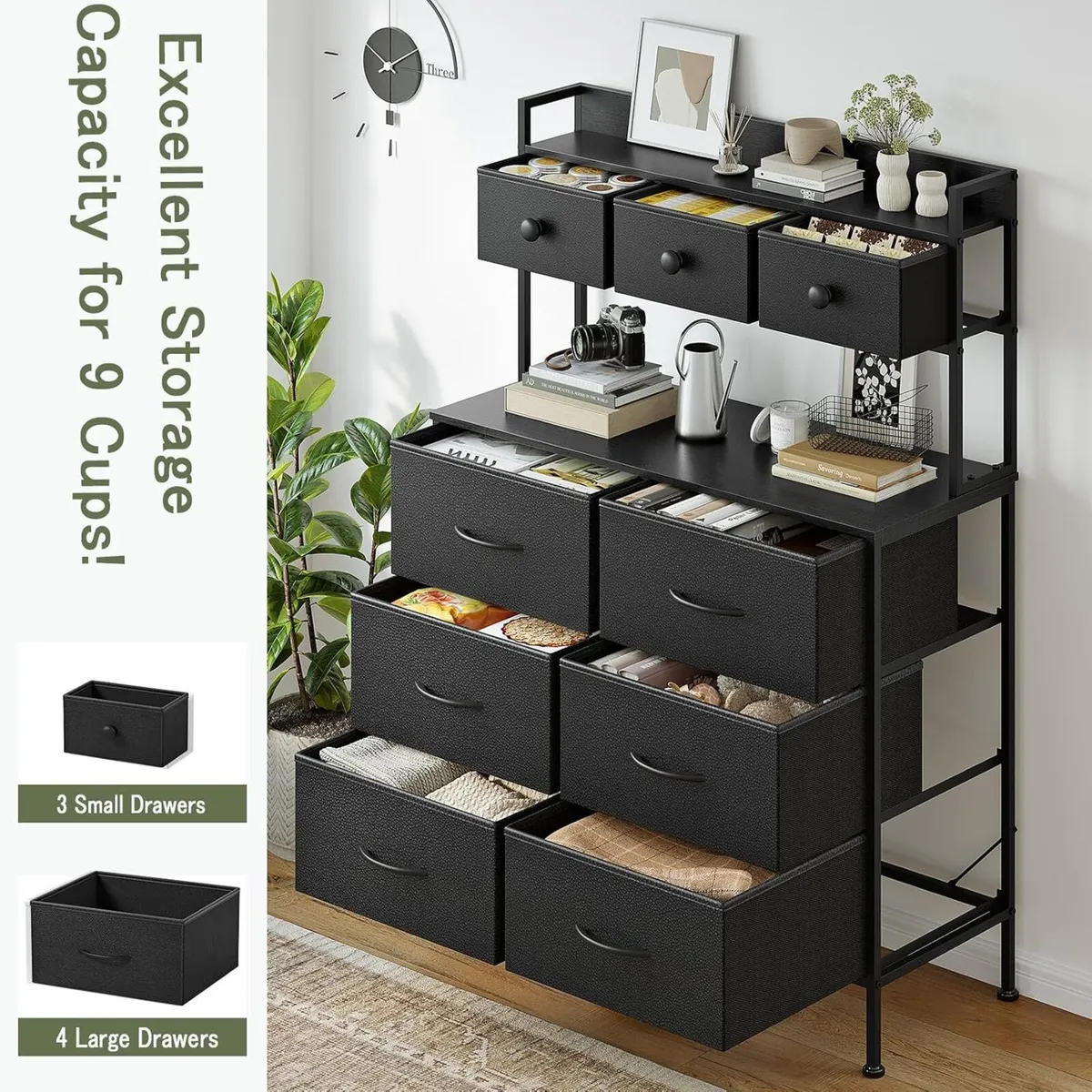 Tall Chest of 9 Drawers 3 Tiers Display - Image 4