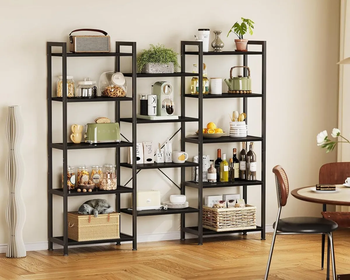 5-Tier Book Shelf Industrial Bookcase - Image 2