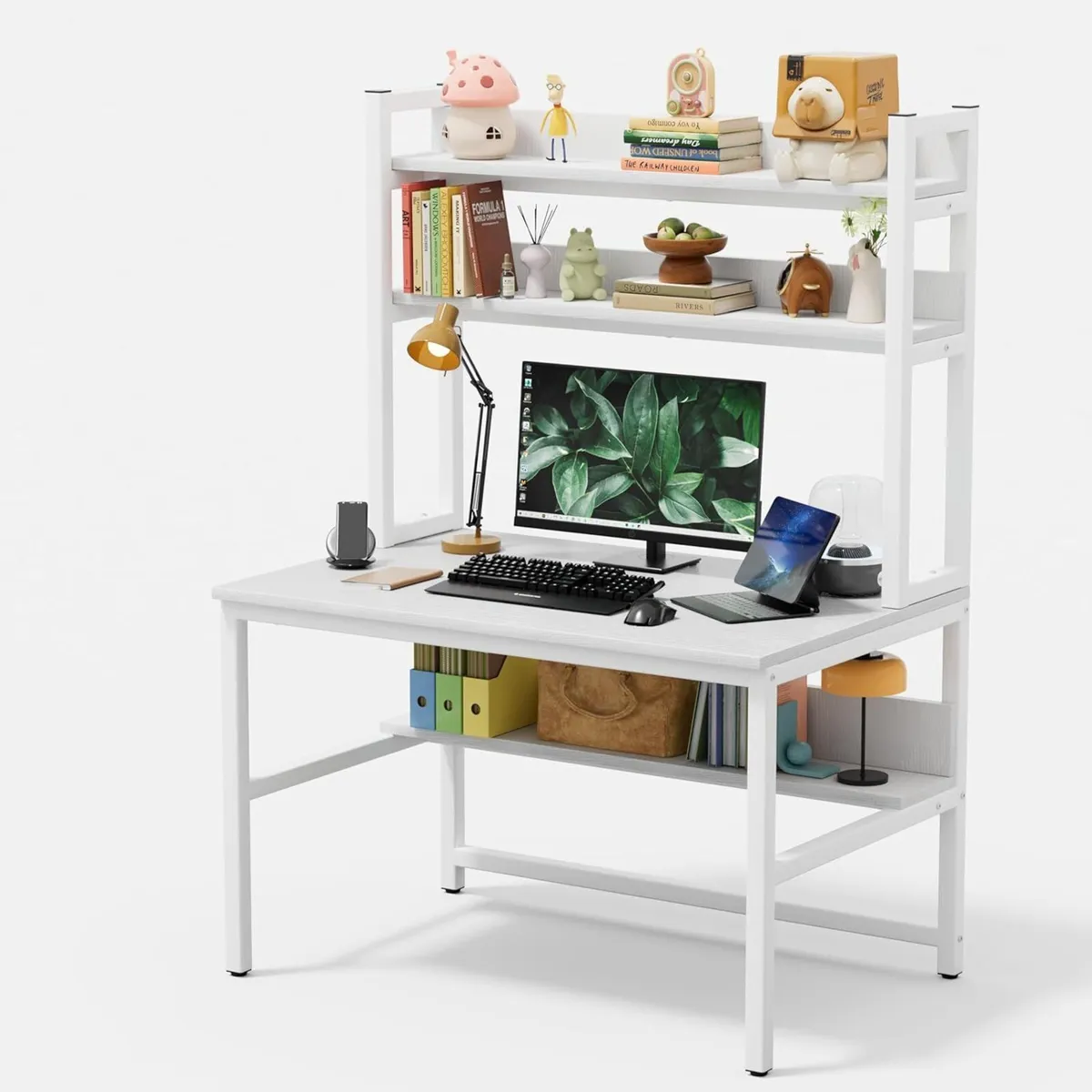 Computer Desk with Shelves Work Storage - Image 1