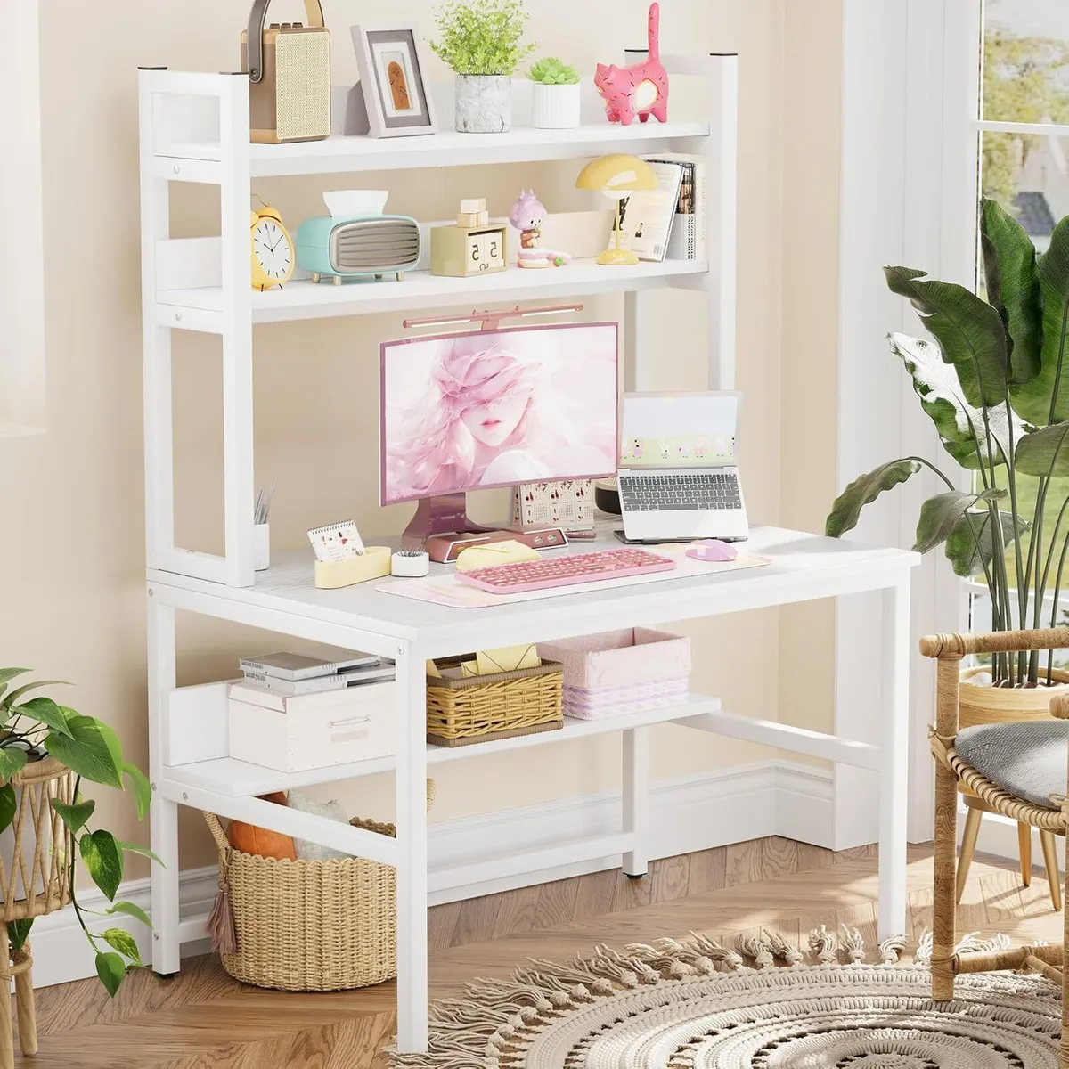 Computer Desk with Shelves Work Storage - Image 2