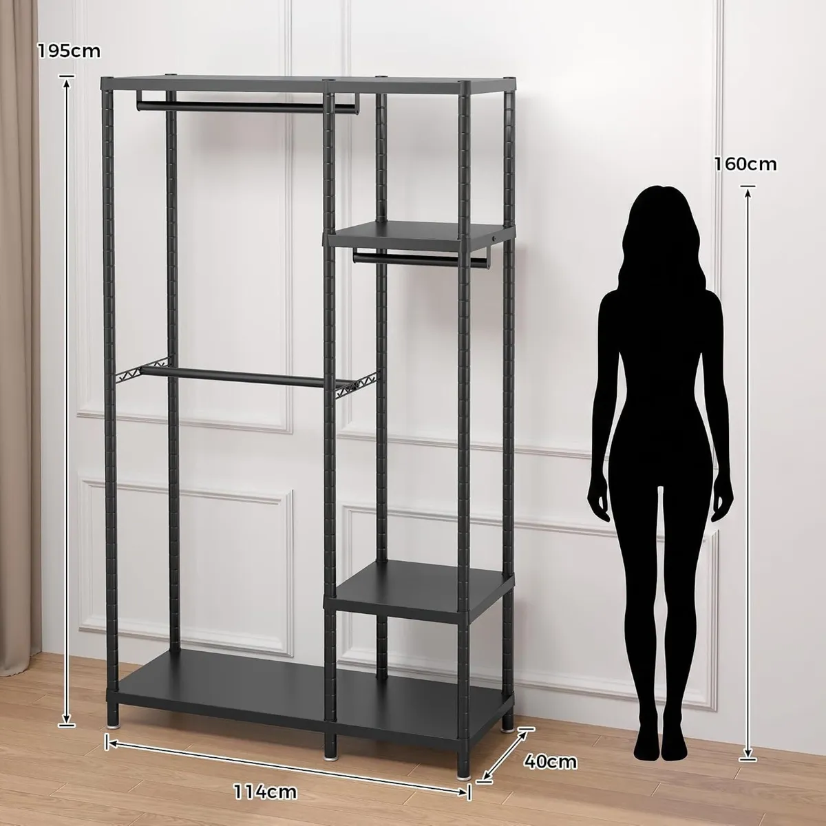 Clothes Rail Metal Open Wardrobe - Image 3