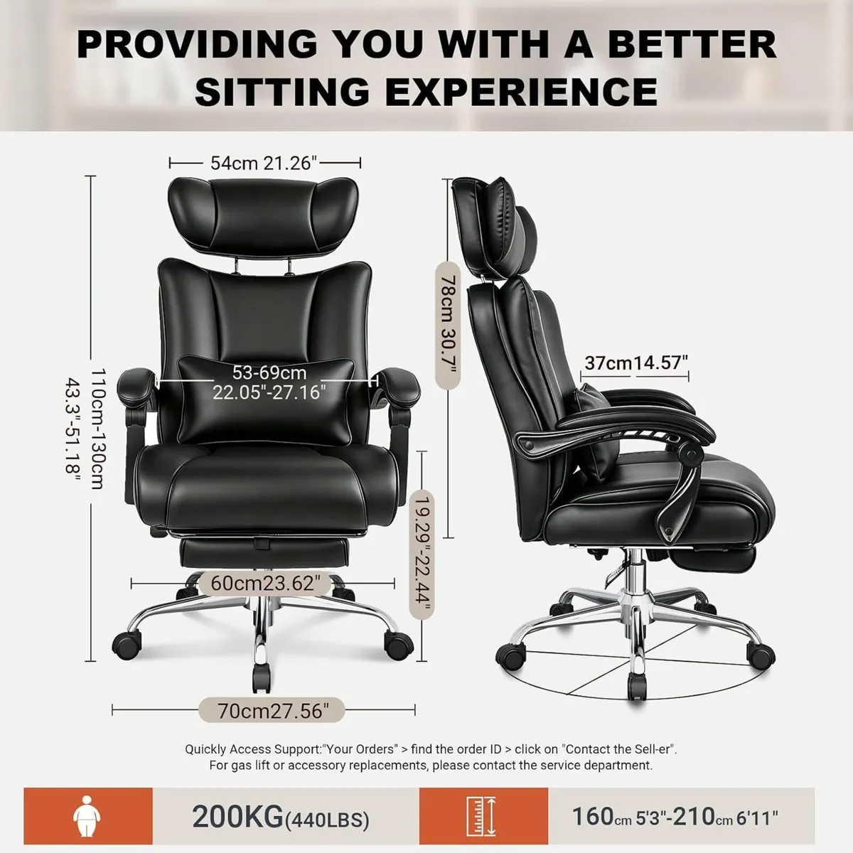 Heavy Duty Executive Office Gaming Chair for Big - Image 3