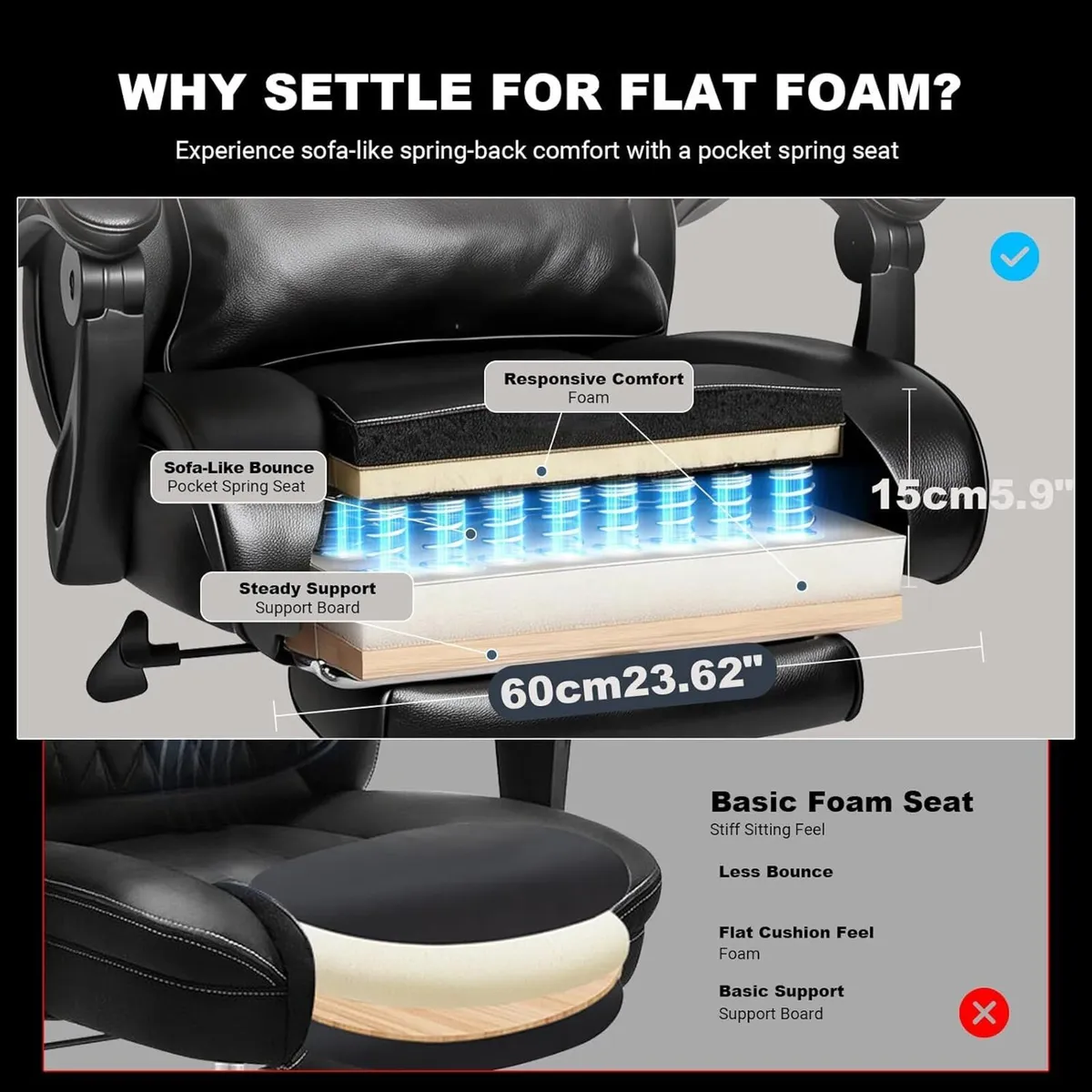Heavy Duty Executive Office Gaming Chair for Big - Image 4