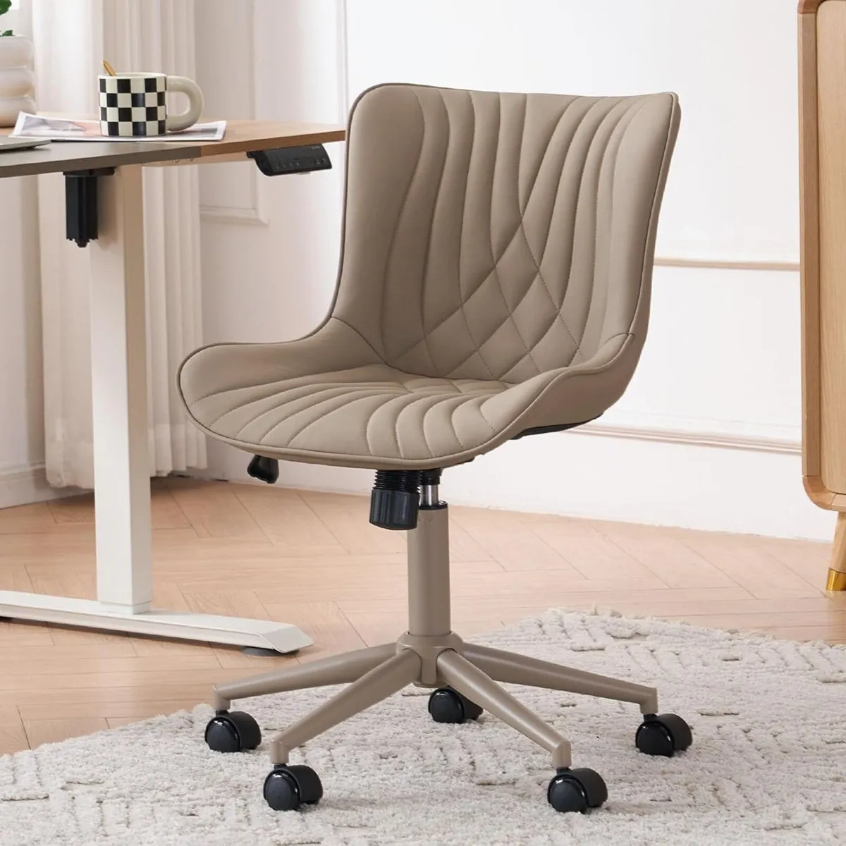 Office Chair Adjustable Armless Desk Chairwith - Image 1