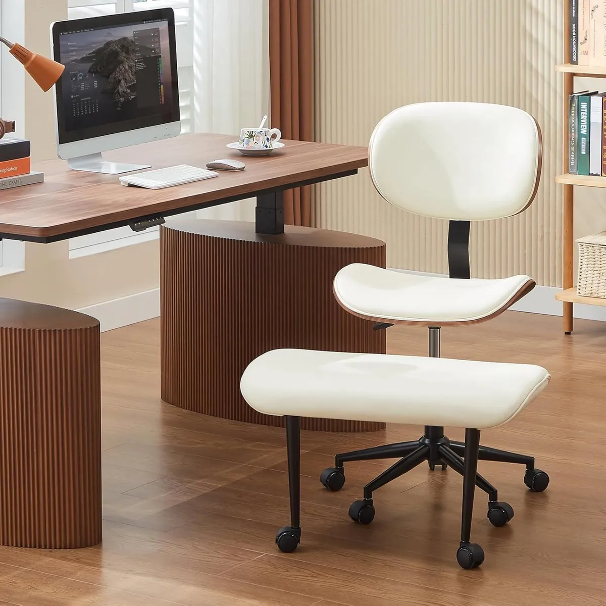 Cross Legged Office Chair Criss with Adjustable - Image 1