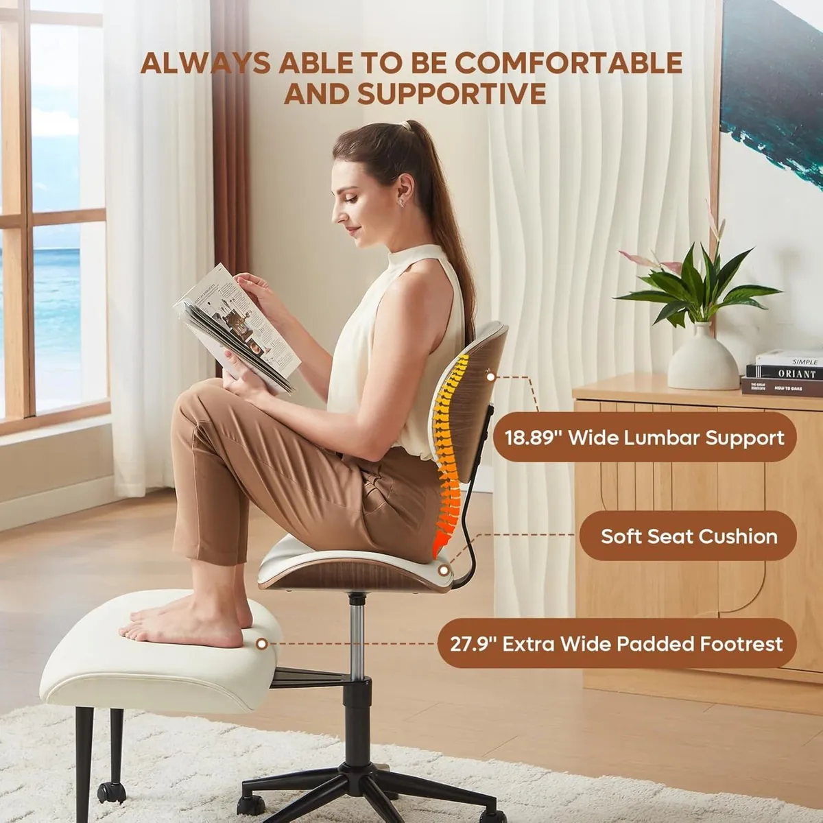 Cross Legged Office Chair Criss with Adjustable - Image 3