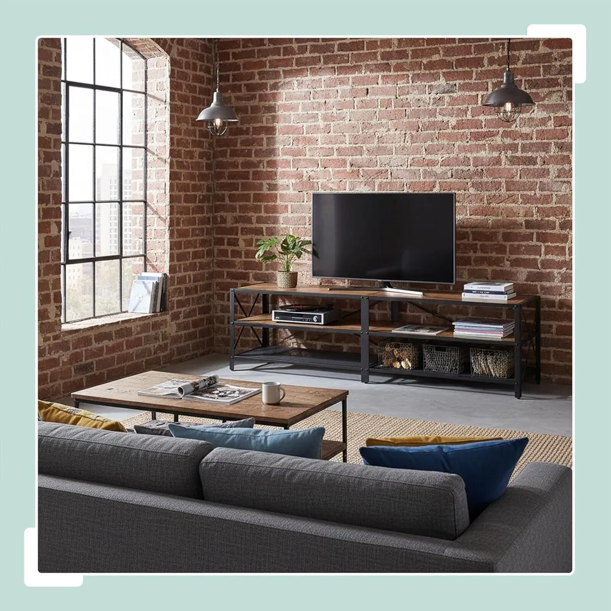 TV Lowboard with 4 Shelves - Image 2