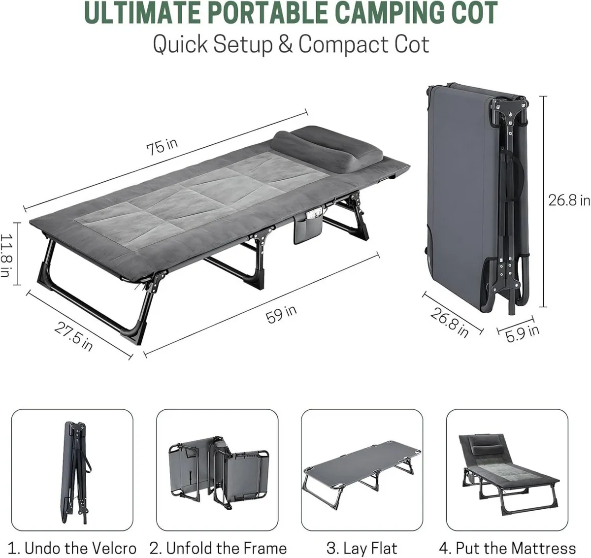 Foldable Sun Lounger with Padded Mattress - Image 2
