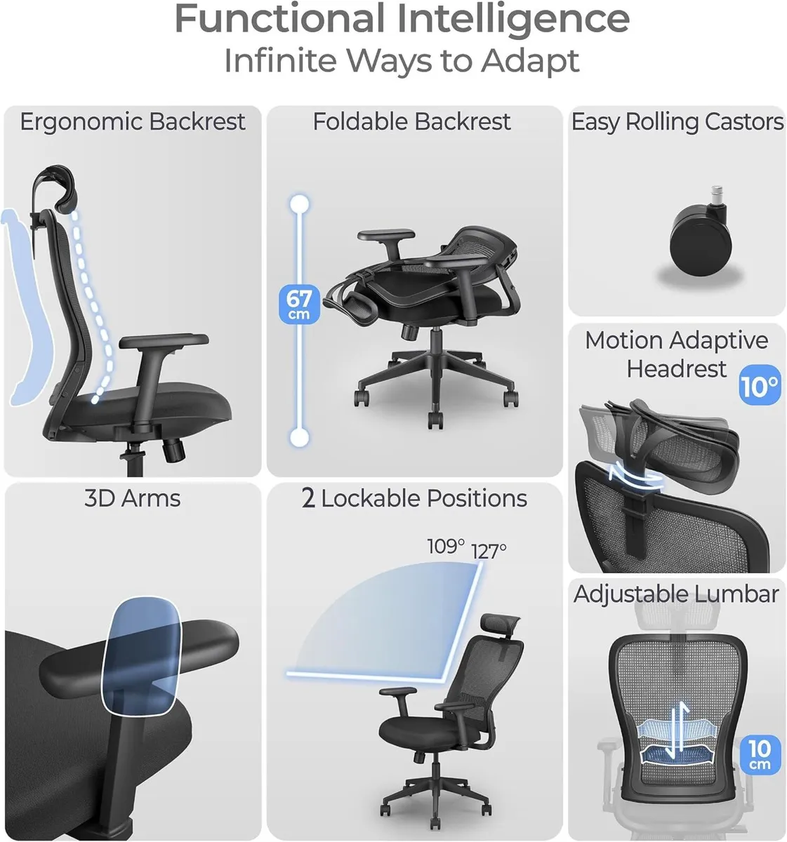 Model Y Folding Ergonomic Office Chair 3d - Image 4