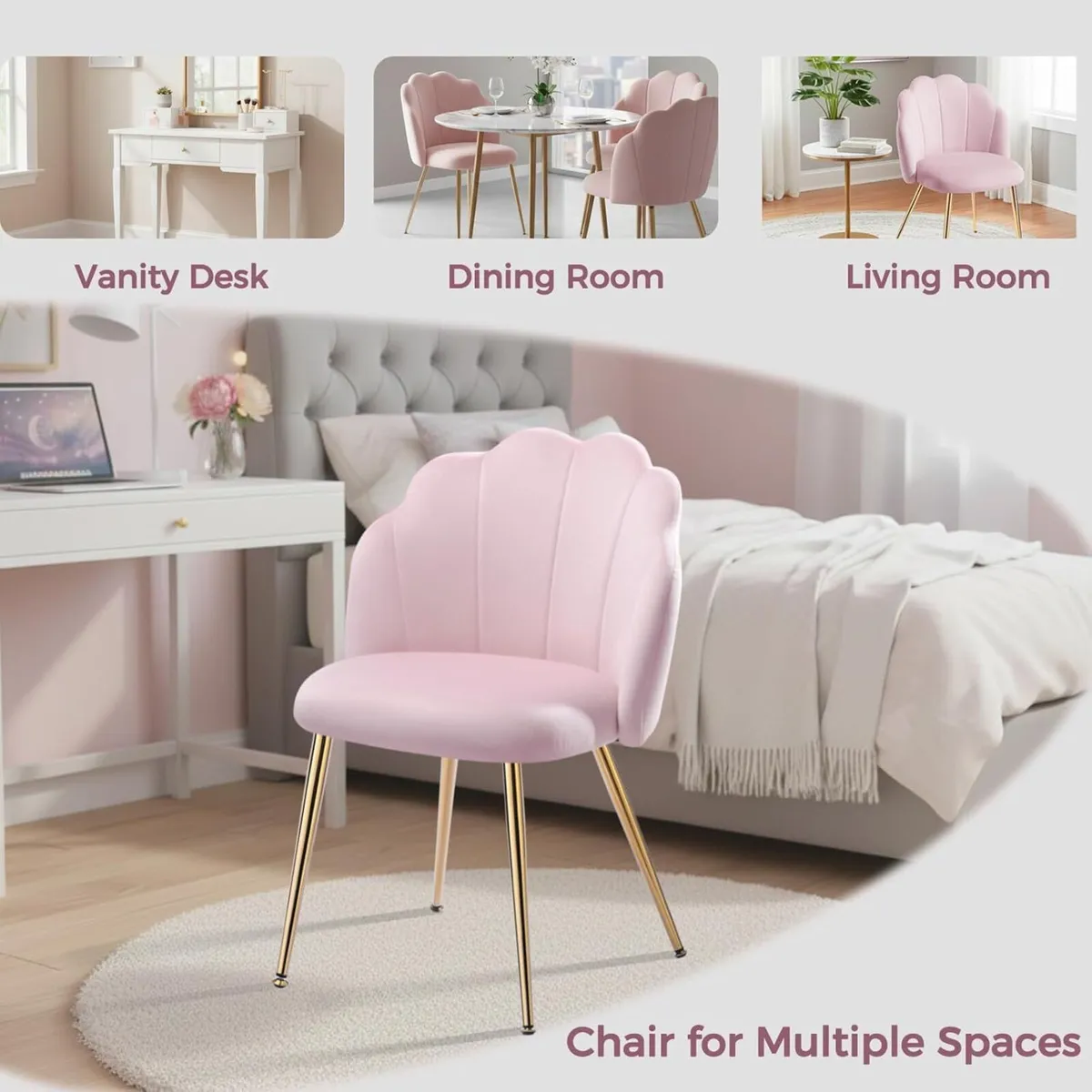Table Chair with Back Legs Shell for Bedroom - Image 3