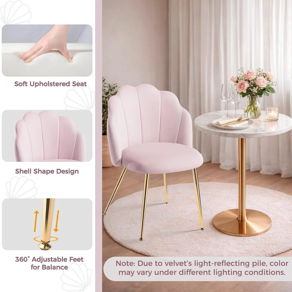 Table Chair with Back Legs Shell for Bedroom - Image 4