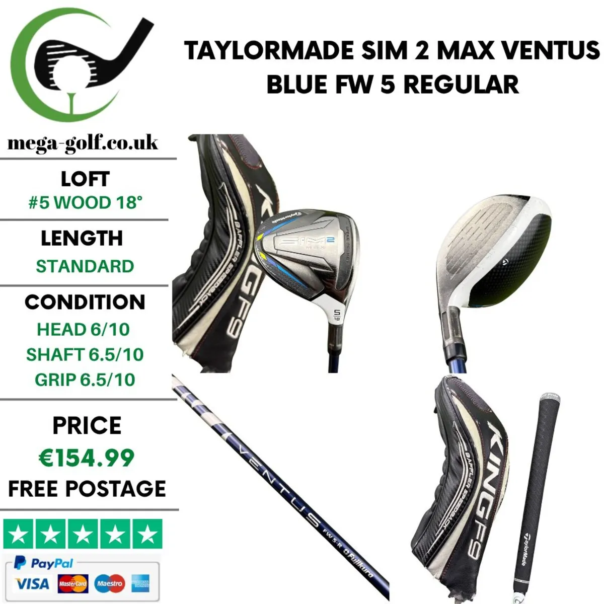 Taylormade Sim 2 Max #5 Wood 18° / Regular - Image 1