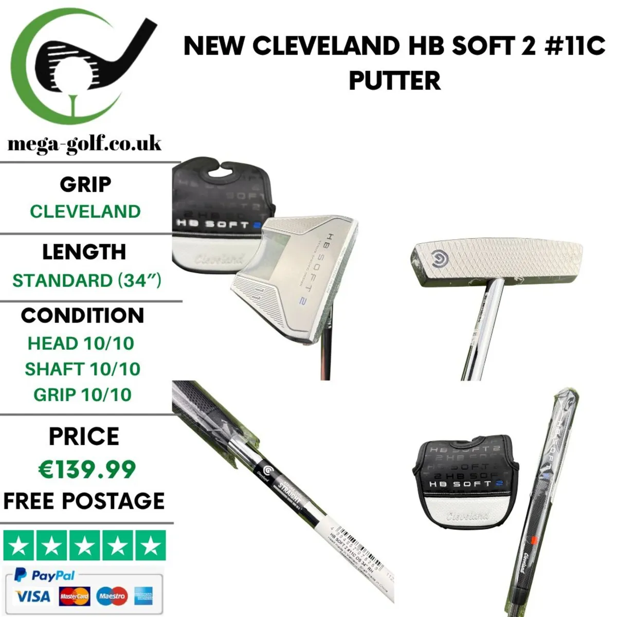New Cleveland HB Soft 2 #11C Putter / 34" - Image 1