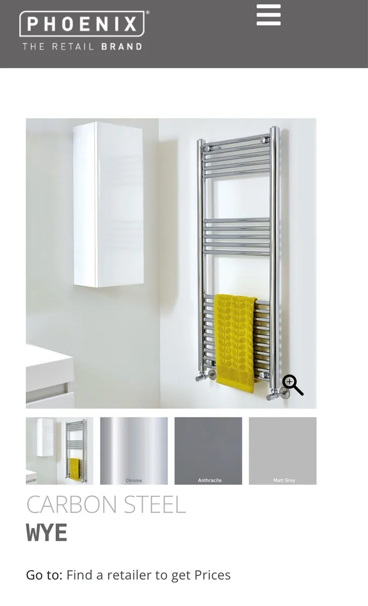 Heated Towel Radiator 500 x 800 - Chrome - New - Image 1